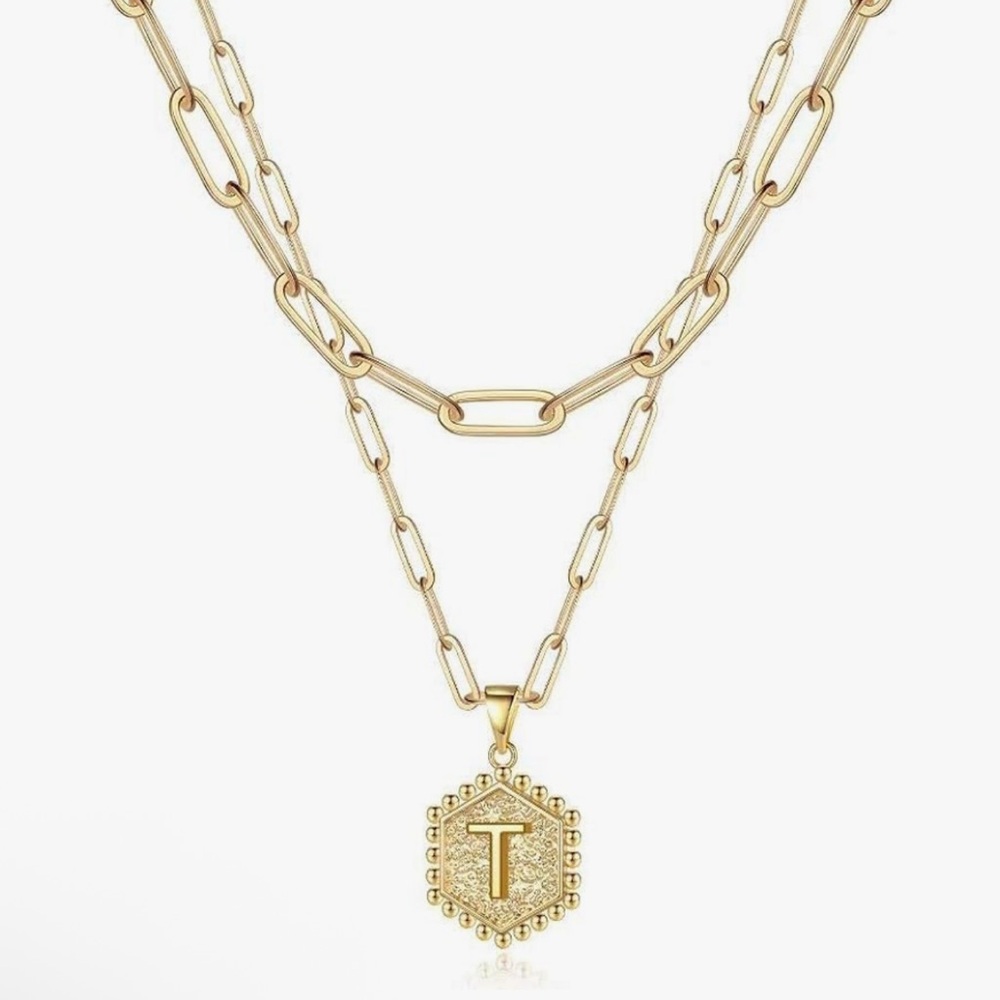 Gold Initial Pendant Necklace